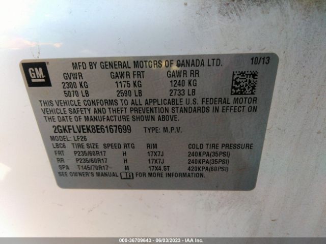 2GKFLVEK8E6167699 GMC Terrain Sle