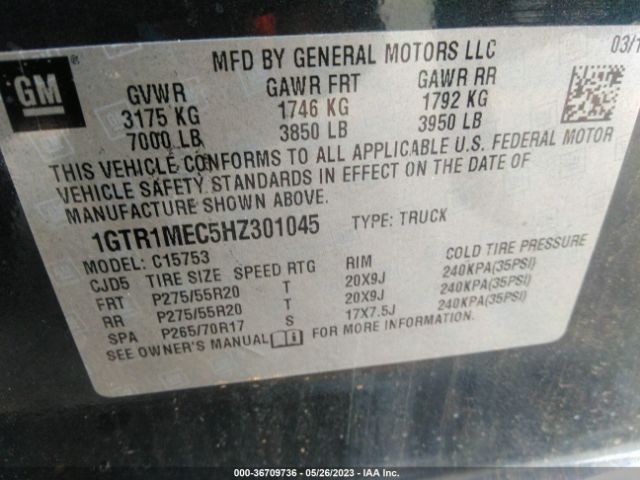 1GTR1MEC5HZ301045 GMC Sierra 1500 Sle
