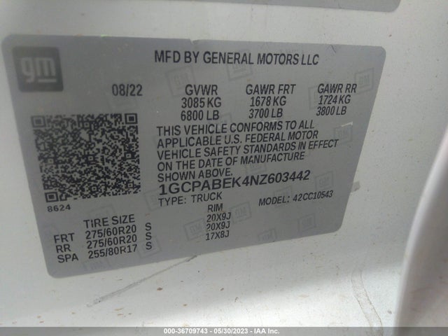 Chevrolet Silverado 1500 Custom 2022 1GCPABEK4NZ603442 Image 9