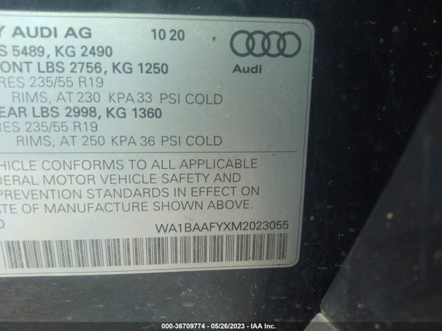 WA1BAAFYXM2023055 Audi Q5 Premium Plus