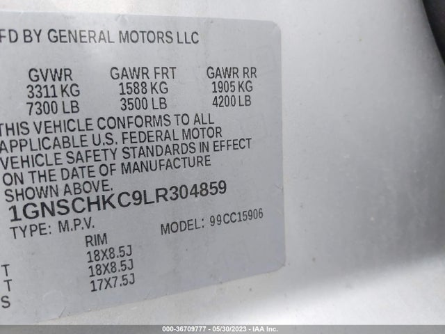 Chevrolet Suburban Lt 2020 1GNSCHKC9LR304859 Image 10