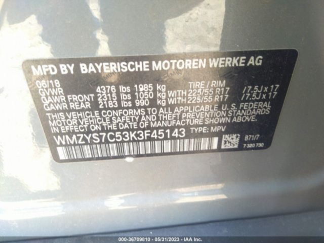 WMZYS7C53K3F45143 Mini Countryman Cooper