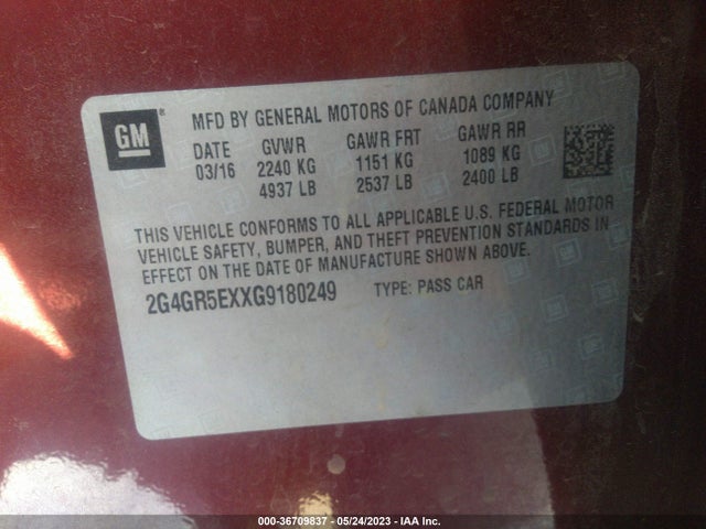2G4GR5EXXG9180249 Buick Regal Premium I