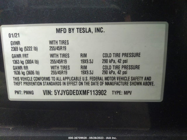 Tesla Model Y Standard Range 2021 5YJYGDEDXMF113902 Image 12