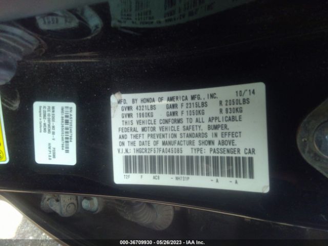 1HGCR2F57FA045085 Honda Accord Sedan Sport