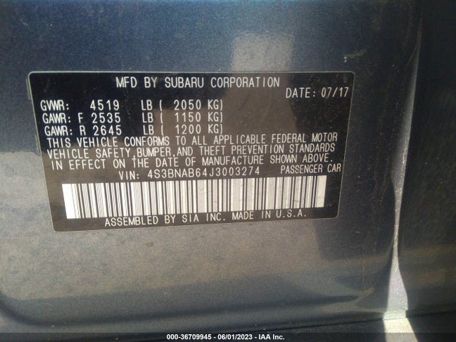 Subaru Legacy 2018 4S3BNAB64J3003274 Image 9