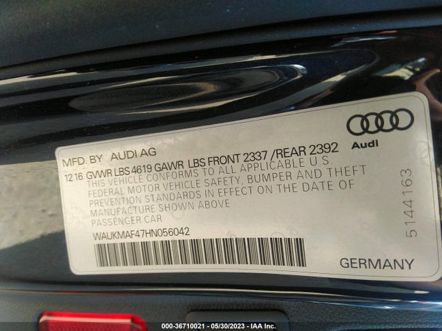 WAUKMAF47HN056042 Audi A4 Season Of Audi Ultra