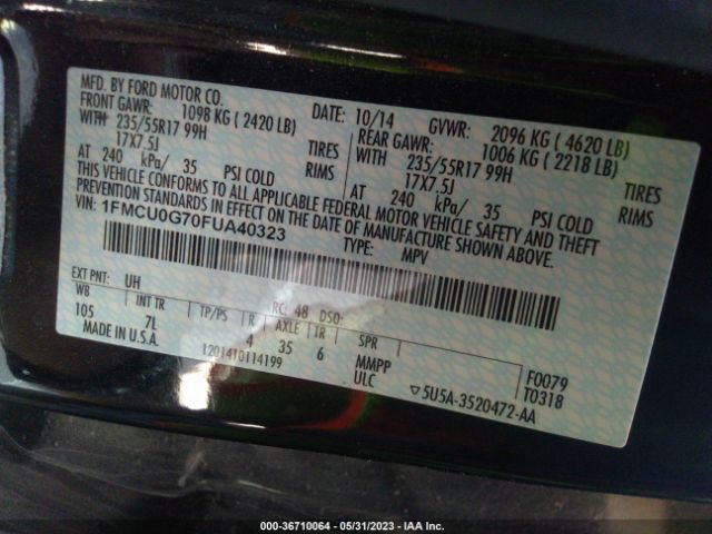 1FMCU0G70FUA40323 Ford ESCAPE SE