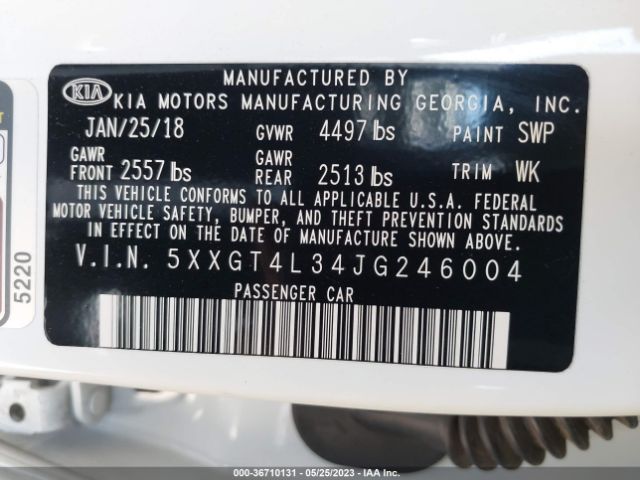 5XXGT4L34JG246004 KIA Optima S