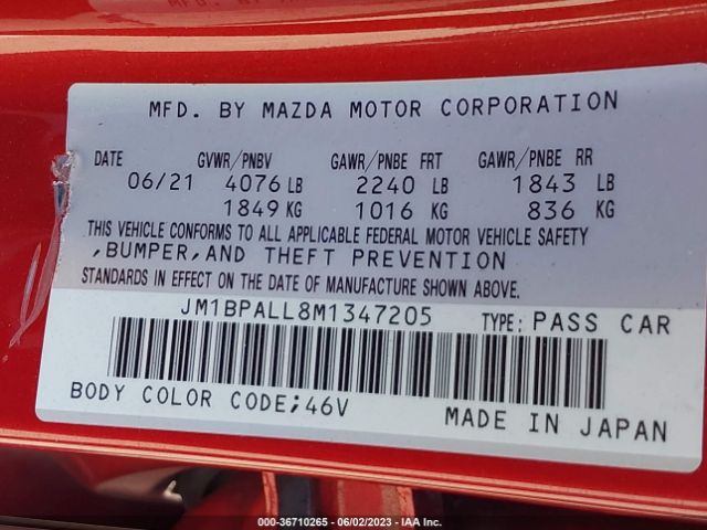 JM1BPALL8M1347205 Mazda Mazda3 Hatchback Preferred