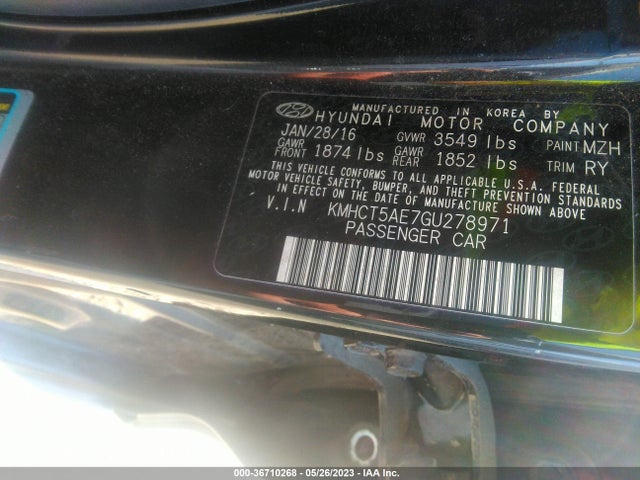 Hyundai ACCENT SE 2016 KMHCT5AE7GU278971 Image 10