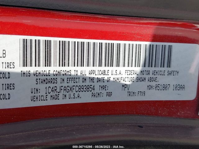 1C4RJFAGXFC893854 Jeep Grand Cherokee Laredo