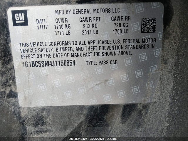 Chevrolet CRUZE LS 2018 1G1BC5SM4J7150854 Image 9