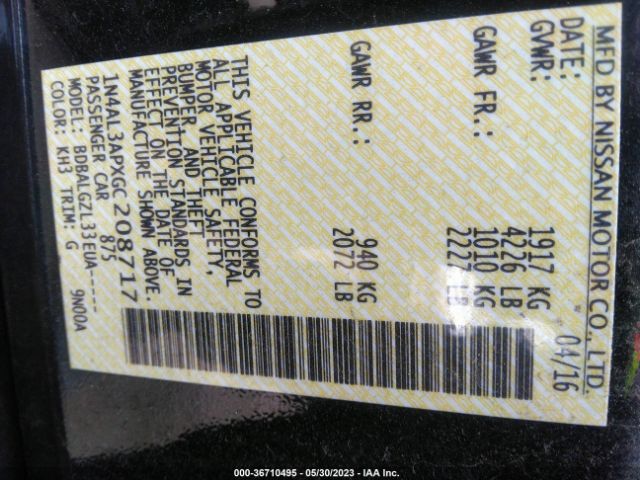 1N4AL3APXGC208717 Nissan ALTIMA 2.5