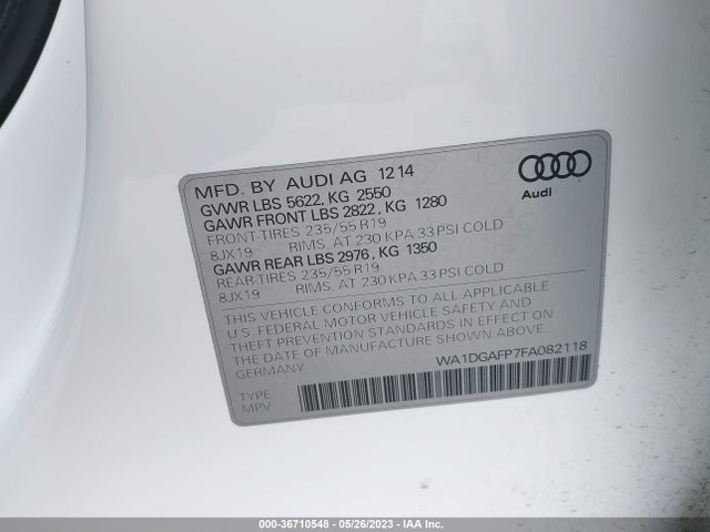 Audi Q5 Premium Plus 2015 WA1DGAFP7FA082118 Image 10
