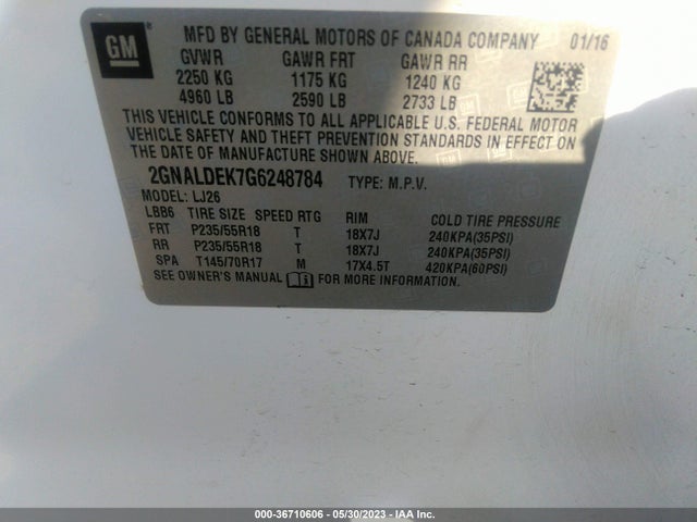 Chevrolet Equinox Ltz 2016 2GNALDEK7G6248784 Image 10