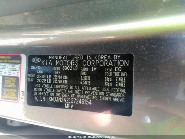 KNDJN2A21G7246154 KIA Soul Base
