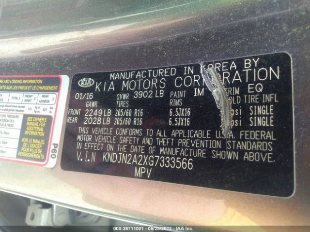 KNDJN2A2XG7333566 KIA Soul Base