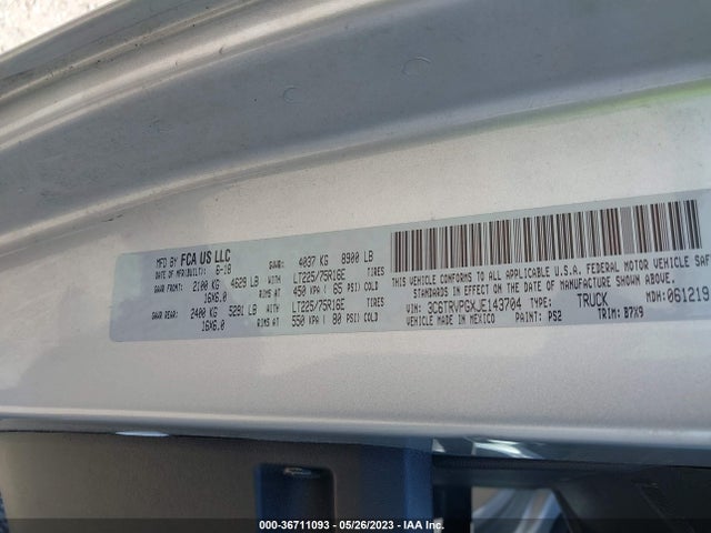 RAM Promaster Window Van 2018 3C6TRVPGXJE143704 Image 11
