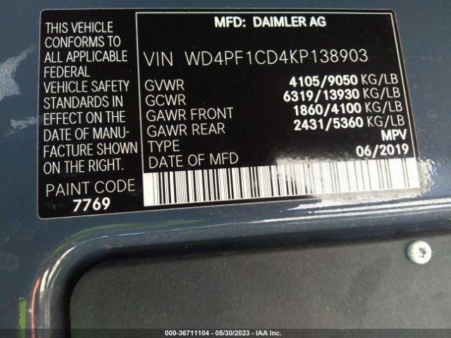 WD4PF1CD4KP138903 Mercedes-Benz SPRINTER VAN