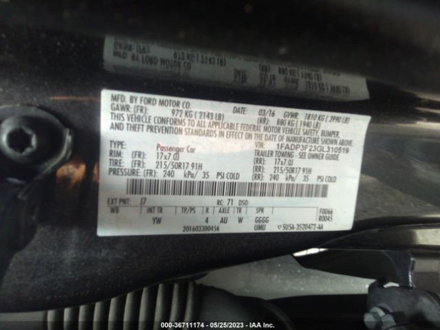 1FADP3F23GL310519 Ford FOCUS SE