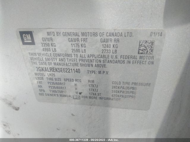 2GKALREK5E6221140 GMC Terrain Sle