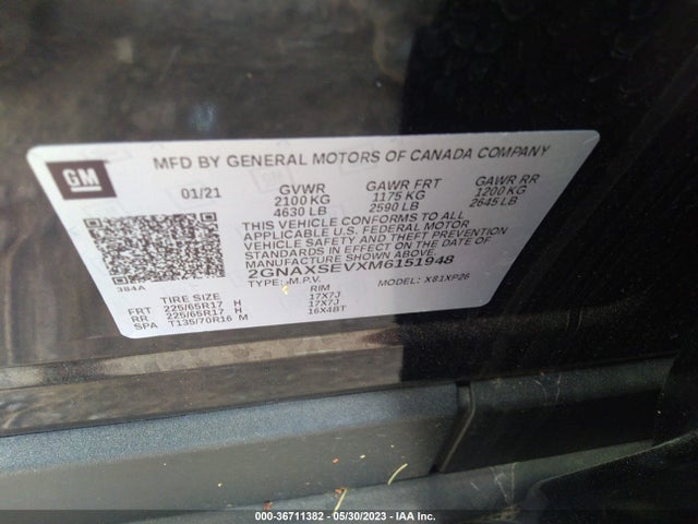 Chevrolet EQUINOX LS 2021 2GNAXSEVXM6151948 Image 9