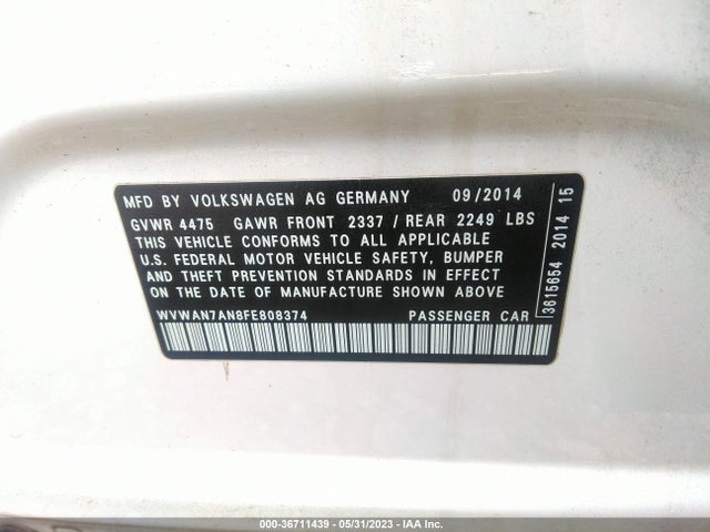 WVWAN7AN8FE808374 Volkswagen Cc R-line