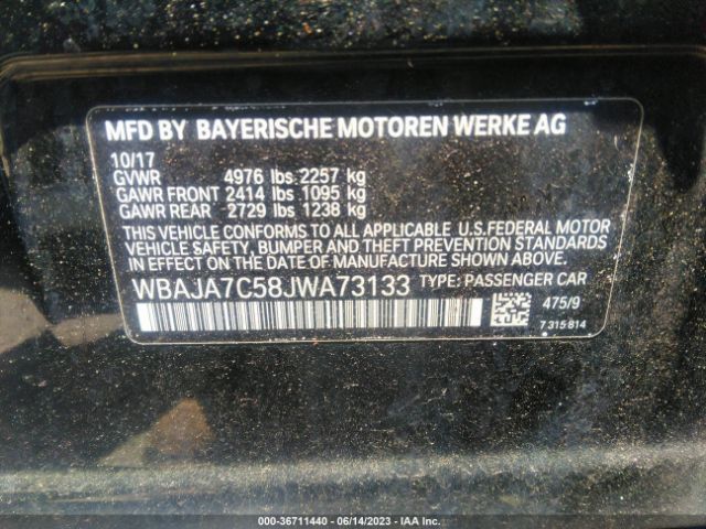 WBAJA7C58JWA73133 BMW 5 Series 530i Xdrive