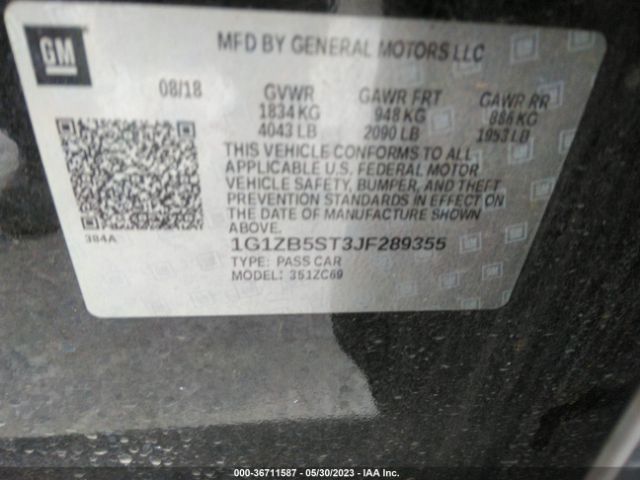 Chevrolet MALIBU LS 2018 1G1ZB5ST3JF289355 Image 10