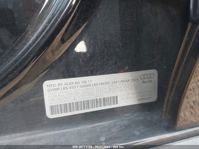 2012 AUDI A4 2.0T PREMIUM PLUS VIN: WAUFFAFL5CN007594