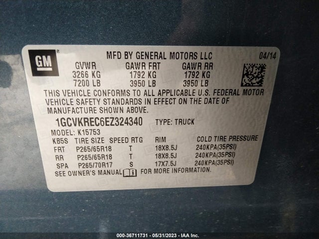 Chevrolet Silverado 1500 Lt 2014 1GCVKREC6EZ324340 Image 9