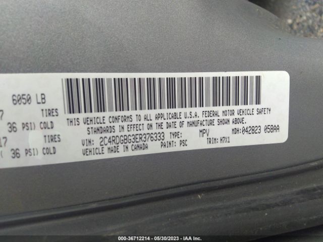 2C4RDGBG3ER376333 Dodge Grand Caravan American Value Pkg