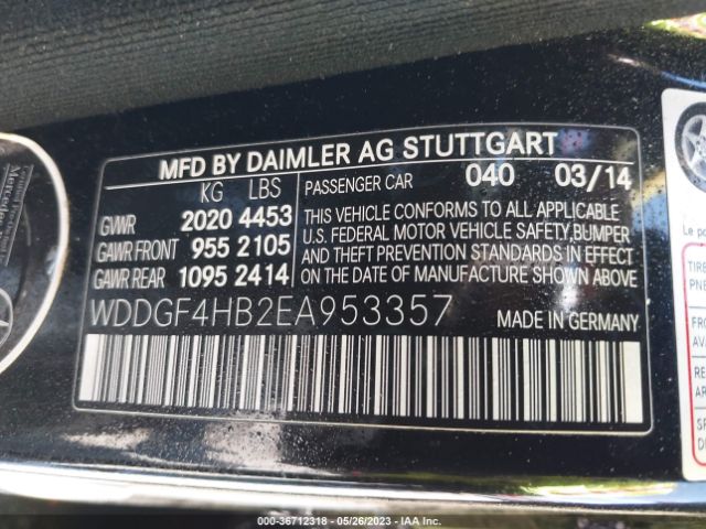WDDGF4HB2EA953357 Mercedes-Benz C-class C 250