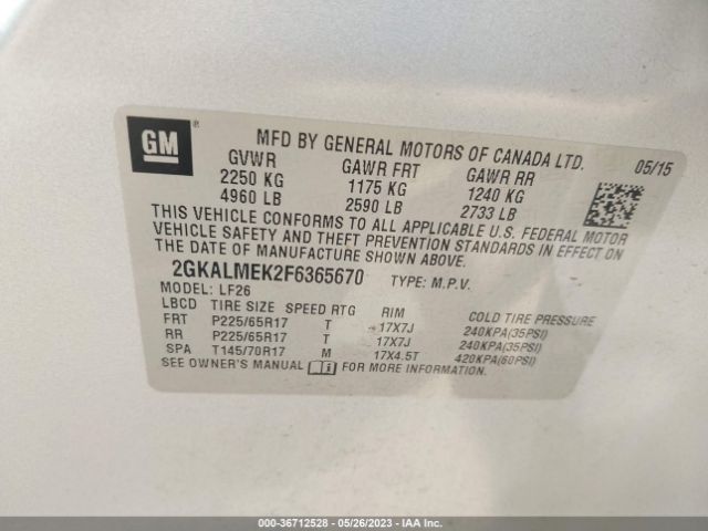 2GKALMEK2F6365670 GMC Terrain Sle
