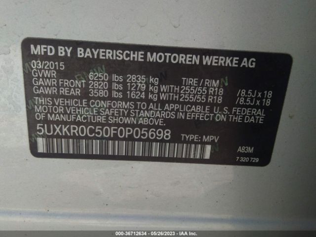 5UXKR0C50F0P05698 BMW X5 Xdrive35i