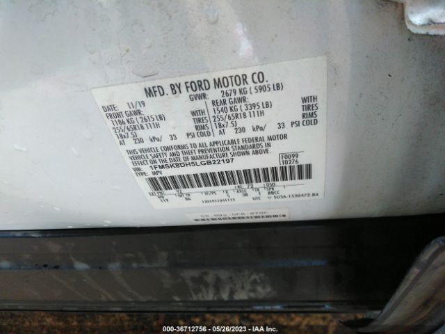 1FMSK8DH5LGB22197 Ford EXPLORER XLT