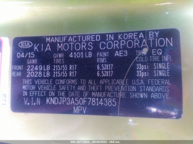 KNDJP3A50F7814385 KIA SOUL +