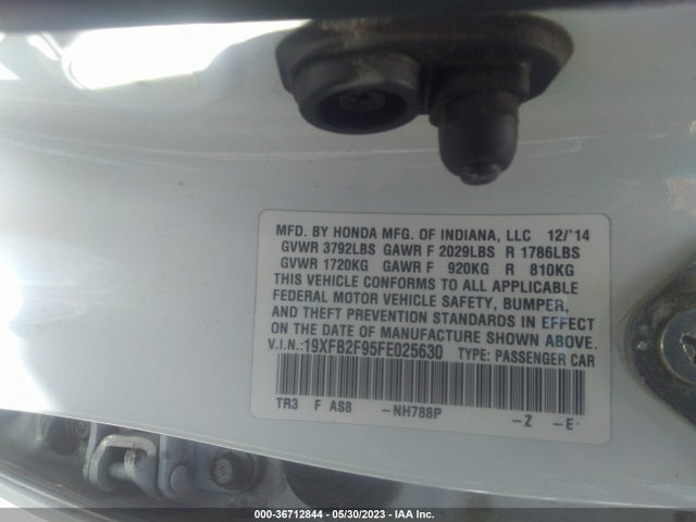 Honda Civic Sedan Ex-l 2015 19XFB2F95FE025630 Image 9