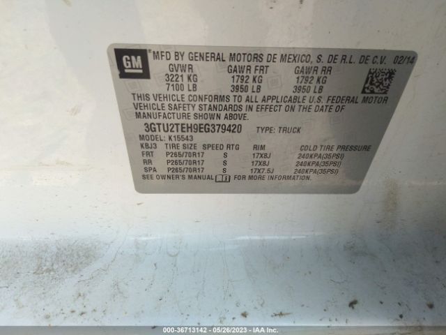 3GTU2TEH9EG379420 GMC SIERRA 1500