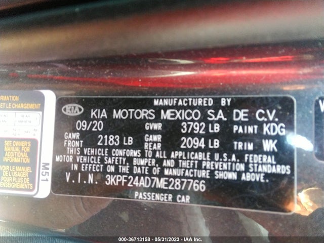 KIA Forte Lxs 2021 3KPF24AD7ME287766 Image 9