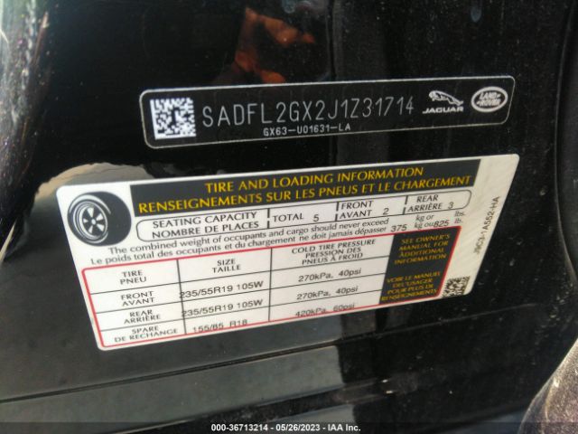 SADFL2GX2J1Z31714 Jaguar E-pace R-dynamic Se