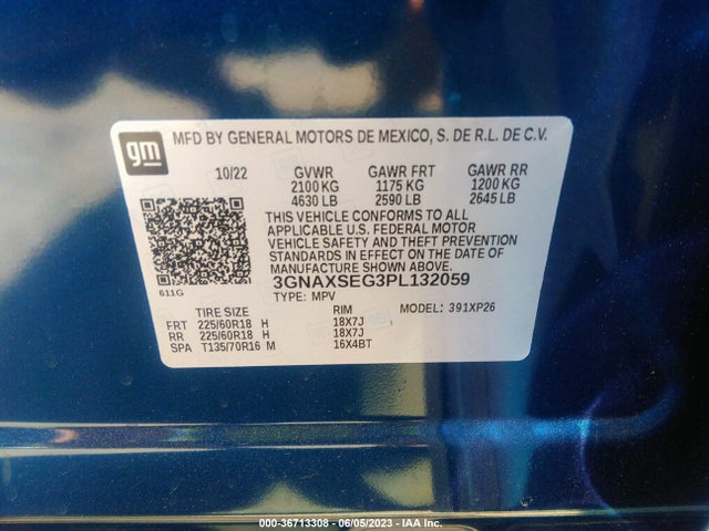 Chevrolet EQUINOX LS 2023 3GNAXSEG3PL132059 Image 9