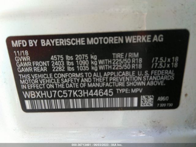 WBXHU7C57K3H44645 BMW X1 Sdrive28i