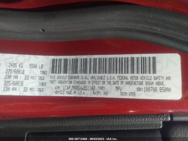 1C4PJMAB6HW551142 Jeep Cherokee Sport