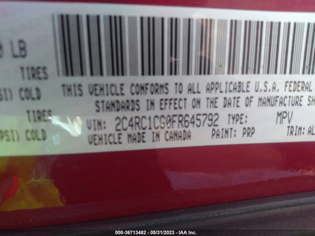 2C4RC1CG0FR645792 Chrysler Town & Country Touring-l