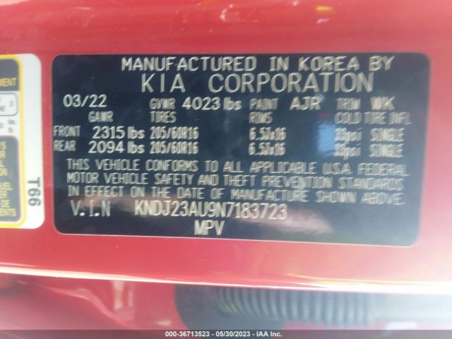KNDJ23AU9N7183723 KIA SOUL LX
