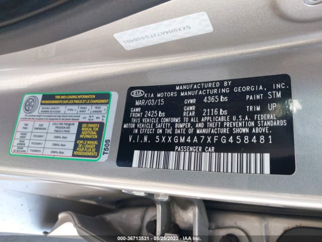 5XXGM4A7XFG458481 KIA Optima Lx
