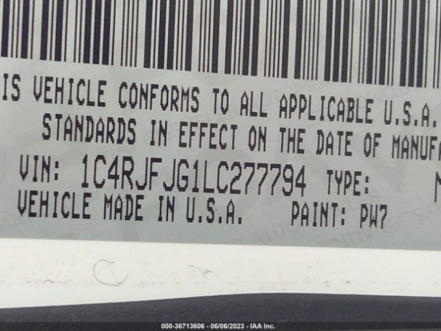 1C4RJFJG1LC277794 Jeep Grand Cherokee Summit