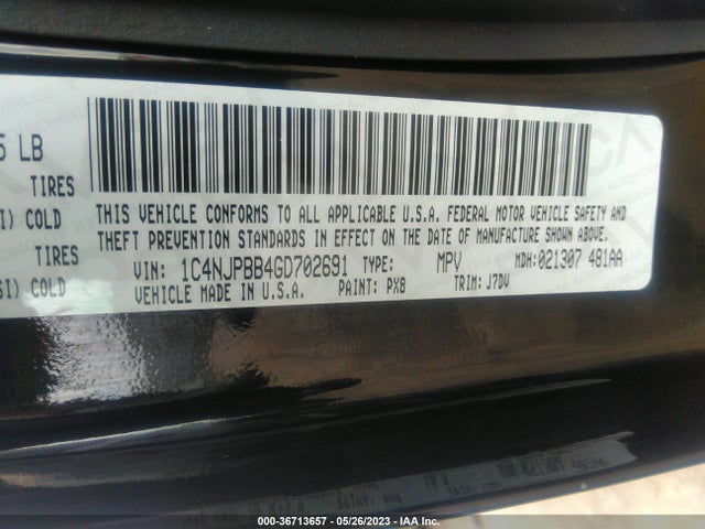 1C4NJPBB4GD702691 Jeep Patriot 75th Anniversary